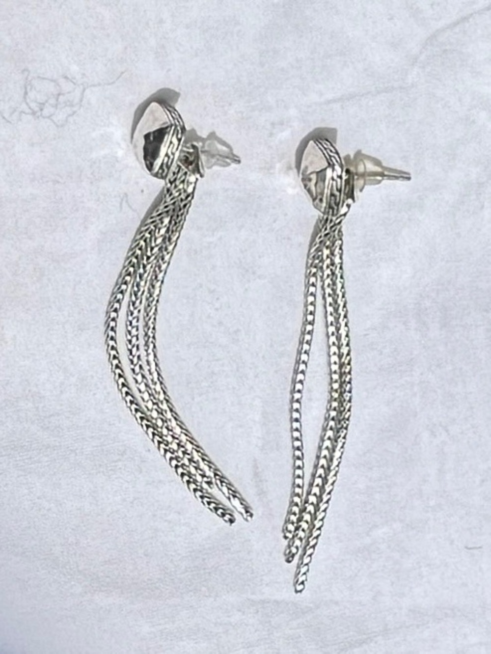 LIKE NEW - JOHN HARDY CLASSIC STUD WITH TASSEL DROP EARRINGS